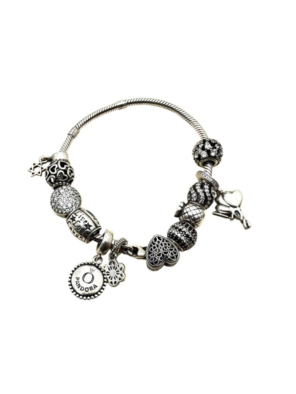Pandora Sterling Silver Charm Bracelet 7" Loaded with Charms 37 Grams And Pouche - Picture 4 of 11